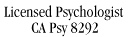 Licensed Psychologist PSY 8292